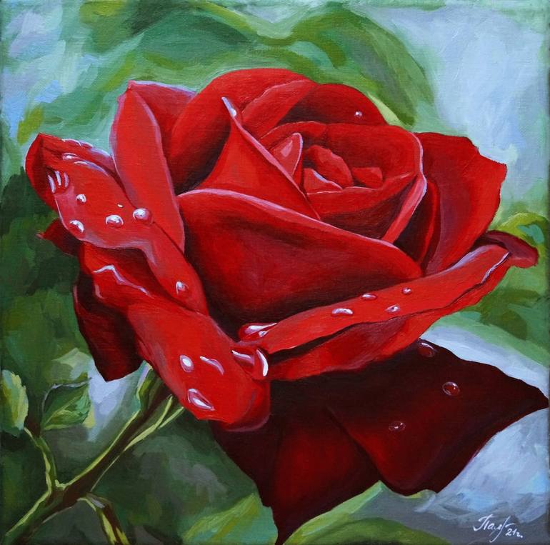 Realistic Rose Painting